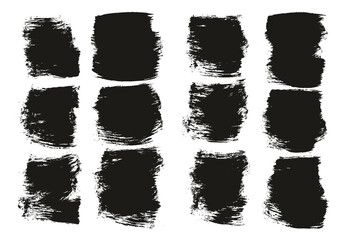 Flat Paint Brush Thick Short Background High Detail Abstract Vector Background Set 