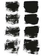 Flat Paint Brush Thick Short Background High Detail Abstract Vector Background Set 