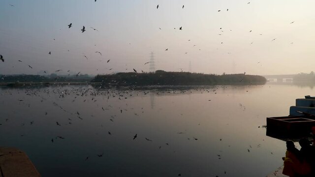 landscape view of yamuna ghat ,delhi,india.
