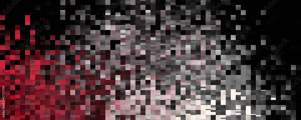 Poster abstract panorama design with many little square objects