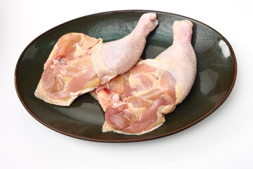 Chicken legs on white background