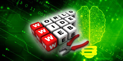 3d rendering World wide web icon crossword
