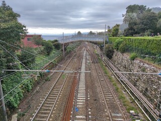 rail tracks in genoa sant ilario