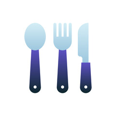 Cutlery Vector Flat Gradient Style Icon. EPS 10 File Hotel and Services Symbol