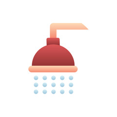 Fototapeta premium Shower Vector Flat Gradient Style Icon. EPS 10 File Hotel and Services Symbol