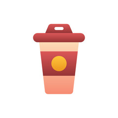 Coffee Cup Vector Flat Gradient Style Icon. EPS 10 File Hotel and Services Symbol