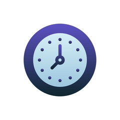 Clock Vector Flat Gradient Style Icon. EPS 10 File Hotel and Services Symbol