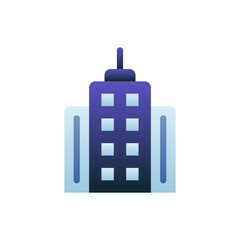 Obraz premium Hotel Building Vector Flat Gradient Style Icon. EPS 10 File Hotel and Services Symbol