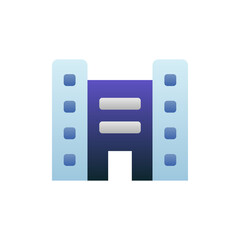 Luxury Hotel Vector Flat Gradient Style Icon. EPS 10 File Hotel and Services Symbol