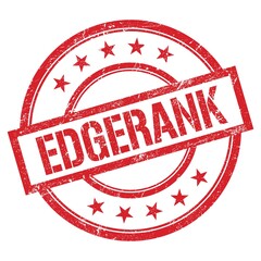 EDGERANK text written on red vintage stamp.