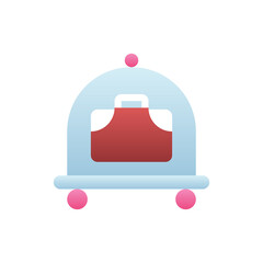 Hotel Trolley Vector Flat Gradient Style Icon. EPS 10 File Hotel and Services Symbol