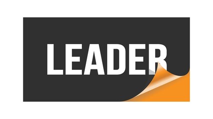 LEADER text written on black orange sticker.