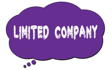 LIMITED  COMPANY text written on a violet thought cloud bubble.