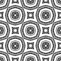 Black and white Decorative ornaments backgrounds, Monochrome seamless vector pattern for wrapping paper, fabric, textile, wedding invitations, packing.