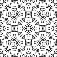 Black and white Decorative ornaments backgrounds, Monochrome seamless vector pattern for wrapping paper, fabric, textile, wedding invitations, packing.