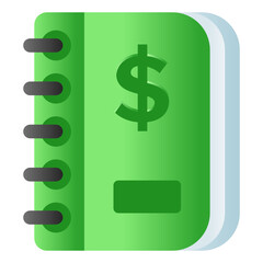 
Business book, flat icon of ledger

