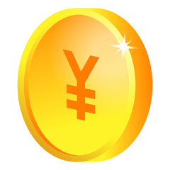 
Flat yen coin, editable design 

