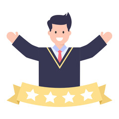 
An icon of student ranking in flat design 

