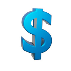 3D image of the $ icon in blue