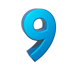 
3D image number 9 in blue color