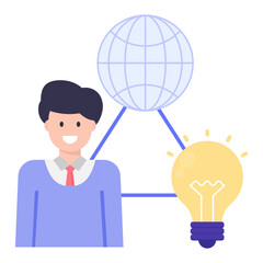 
A global education idea in flat concept character 

