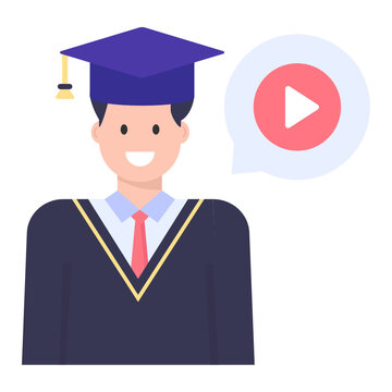 
A Degree Holder Scholar Avatar, Flat Concept Icon

