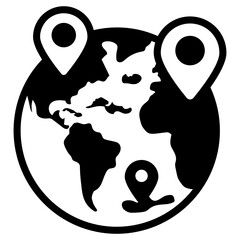 
A well creative glyph icon of global location 

