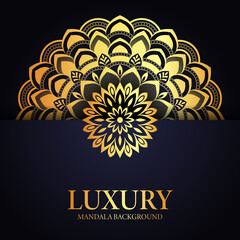 Gold Color Mandala Background Design Template