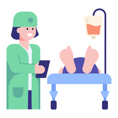 
A trendy patient iv drip icon, premium healthcare vaccine concept 

