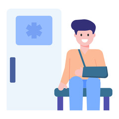 
Injured person a flat conceptual icon 

