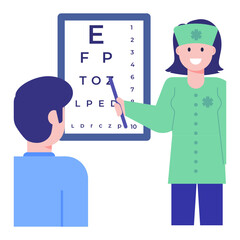 
Eye checkup in flat concept vector 


