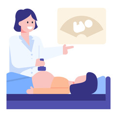 
Have a look at this flat concept icon of sonography 

