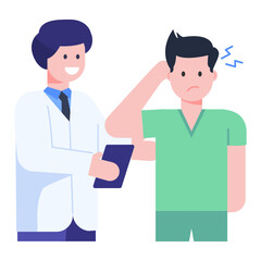 
Headache treatment flat character editable vector 

