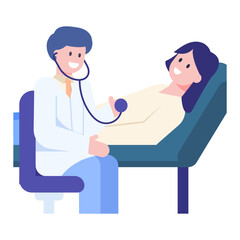 
A trendy patient treatment flat conceptual icon 

