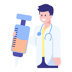 
A concept icon of vaccination doctor in flat style 

