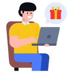 
Download online buy concept icon in flat design 

