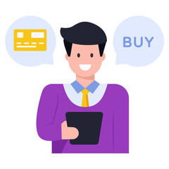 
Download online buy concept icon in flat design 

