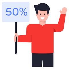 
A premium flat icon of a shopping sale

