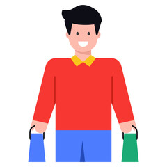 
Download modern flat icon of a shopping girl

