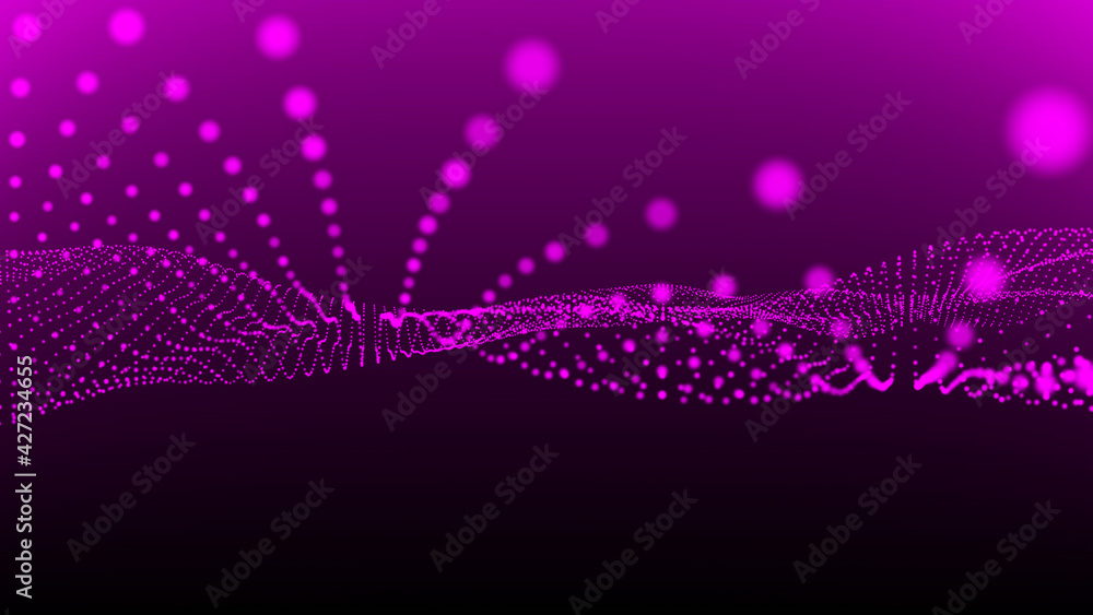 Poster big data visualization. abstract wave. digital background. 3d rendering.