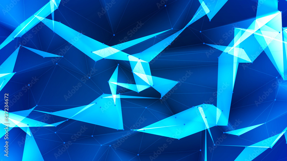 Poster Network connection system.Background with connection dots and lines. Big data vizualization. 3d rendering. 