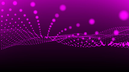 Big data visualization. Abstract  wave. Digital background.  3d rendering.