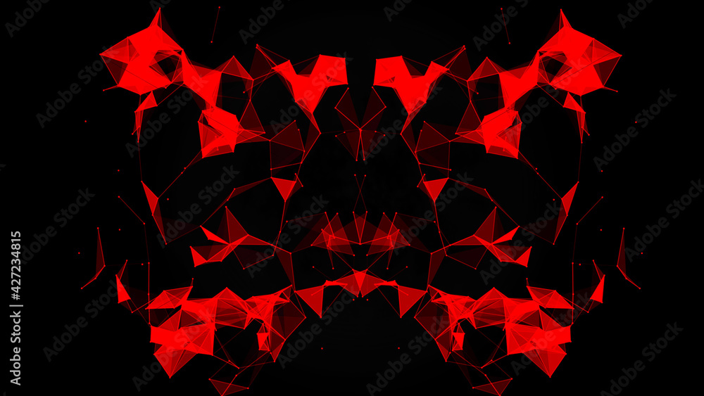 Poster network connection system.background with connection dots and lines. big data vizualization. 3d rend