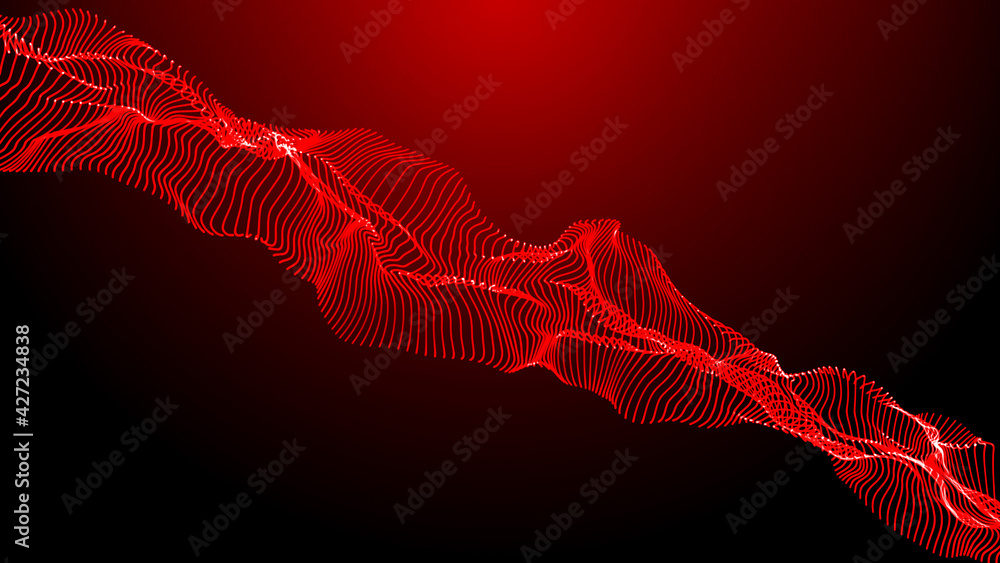 Poster optical fibers. big data background vizualisation. 3d rendering.