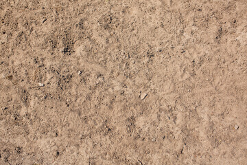 Dry loam surface closeup. Garden work concept