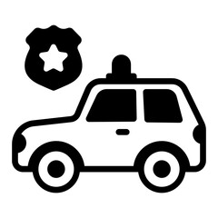 
Grab this amazing glyph design icon of police car 

