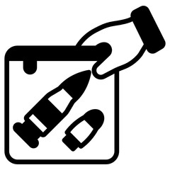 
Bullet evidence in an editable glyph design icon 

