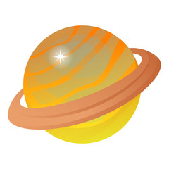 
Saturn planet icon in flat design isolated on white background 

