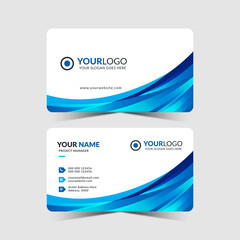 Modern business card design in blue color