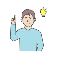 Vector illustration of a young man having good idea ( inspiration, innovation )